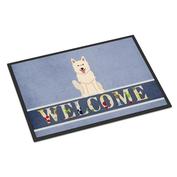 18 x 27 in. White German Shepherd Welcome Indoor or Outdoor Mat, Carolines Treasures, Mfr#: CA70995